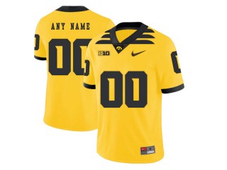 Custom Iowa Hawkeyes Yellow College Football Jersey