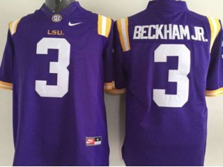 LSU Tigers #3 Odell Beckham Jr. Purple Football Jersey