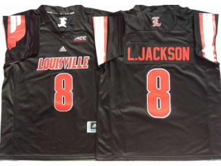 Louisville Cardinals #8 Lamar Jackson Black Football Jersey