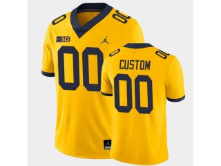 Custom Michigan Wolverines Yellow Football Jersey