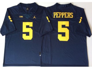 Michigan Wolverines #5 Jabrill Peppers Navy Football Jersey