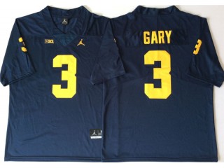 Michigan Wolverines #3 Rashan Gary Navy Football Jersey