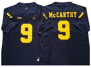 Michigan Wolverines #9 J.J. McCarthy Navy Football Jersey-Custom
