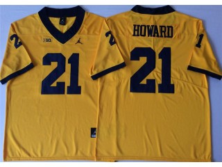 Michigan Wolverines #21 Desmond Howard Yellow Football Jersey