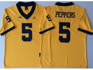 Michigan Wolverines #5 Jabrill Peppers Yellow Football Jersey