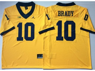 Michigan Wolverines #10 Tom Brady Yellow Football Jersey