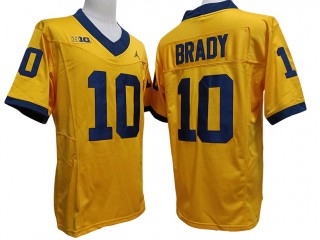 Michigan Wolverines #10 Tom Brady Yellow Vapor F.U.S.E. Limited Jersey