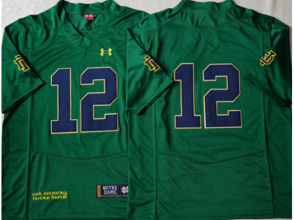 Notre Dame Fighting Irish #12 Green College Football Jersey
