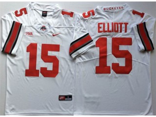 Ohio State Buckeyes #15 Ezekiel Elliott White Football Jersey