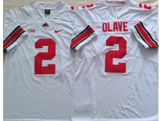 Ohio State Buckeyes #2 Chris Olave White Football Jersey