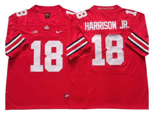 Ohio State Buckeyes #18 Marvin Harrison Jr. Red Football Jersey