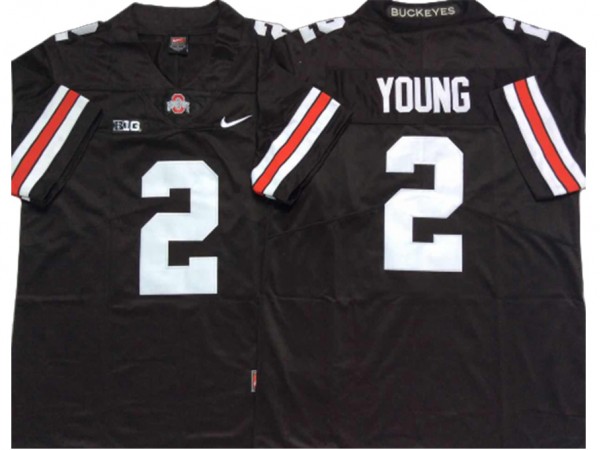 Ohio State Buckeyes #2 Chase Young Black/White Football Jersey