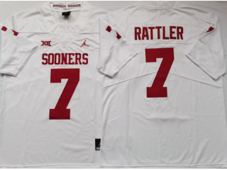 Oklahoma Sooners #7 Spencer Rattler White Football Jersey