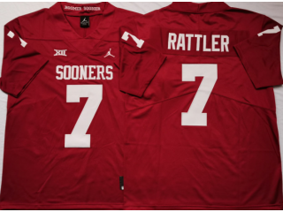 Oklahoma Sooners #7 Spencer Rattler Red Football Jersey