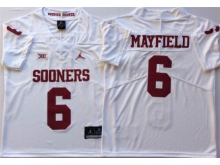 Oklahoma Sooners #6 Baker Mayfield White Football Jersey