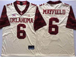 Oklahoma Sooners #6 Baker Mayfield Cream Football Alternate Jersey