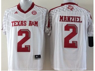 Texas A&M Aggies #2 Johnny Manziel White Football Jersey
