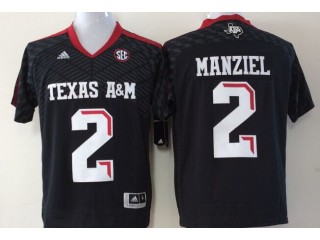 Texas A&M Aggies #2 Johnny Manziel Black Football Jersey