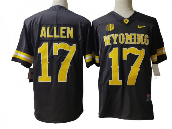 Wyoming Cowboys #17 Josh Allen Coffee Football Jersey - Custom