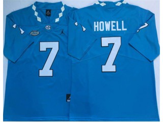 North Carolina Tar Heels #7 Sam Howell Light Blue Football Jersey