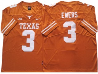 Texas Longhorns #3 Quinn Ewers Orange Football Jersey - Custom