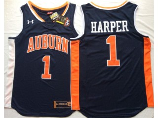 Auburn Tigers #1 Jared Harper Navy Basketball Jersey - Custom
