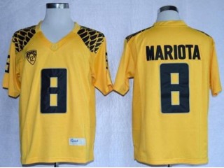 Oregon Ducks #8 Marcus Mariota Yellow Jersey - Custom