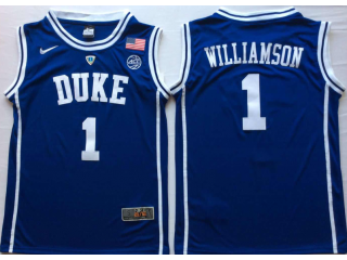 Duke Blue Devil #1 Zion Williamson Blue College Basketball Custom Jersey