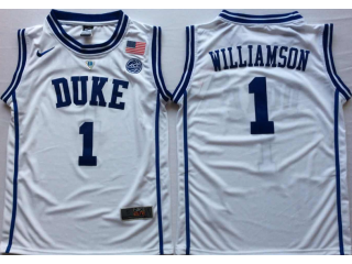 Duke Blue Devil #1 Zion Williamson White College Basketball Custom Jersey