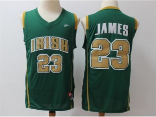 Irish High School #23 LeBron James Green Basketball Jersey - Custom