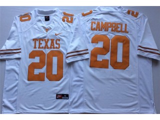Texas Longhorns #20 Earl Campbell White Football Jersey