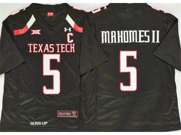 Texas Tech Red Raiders #5 Patrick Mahomes Black Football Jersey