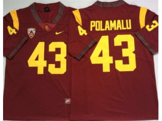 USC Trojans #43 Troy Polamalu Red Football Jersey