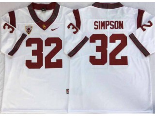 USC Trojans #32 O. J. Simpson White Football Jersey