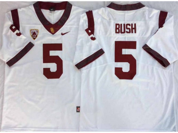 USC Trojans #5 Reggie Bush White Football Jersey