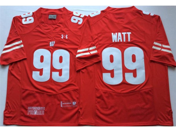 Wisconsin Badgers #99 J.J. Watt Red Football Jersey
