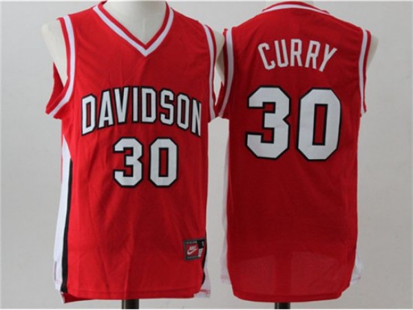 Davidson Wildcats #30 Stephen Curry Red Basketball Jersey