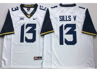 West Virginia Mountaineers #13 David Sills V White Football Jersey