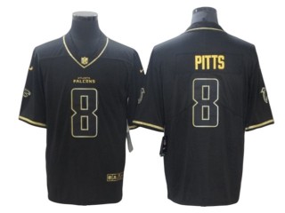 Atlanta Falcons #8 Kyle Pitts Black Gold Vapor Limited Jersey