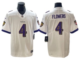 Baltimore Ravens #4 Zay Flowers White Vapor Limited Jersey