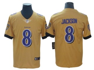 Baltimore Ravens #8 Lamar Jackson Gold Inverted Legend Vapor Limited Jersey