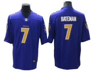 Baltimore Ravens #7 Rashod Bateman Purple Color Rush Limited Jersey