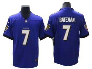 Baltimore Ravens #7 Rashod Bateman Purple Vapor Limited Jersey