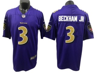 Baltimore Ravens #3 Odell Beckham Jr. Purple Color Rush Purple Limited Jersey