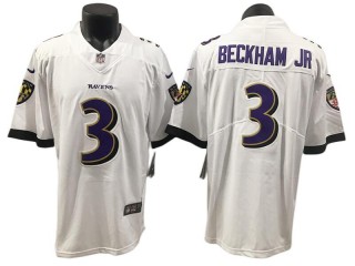 Baltimore Ravens #3 Odell Beckham Jr. White Vapor Limited Jersey