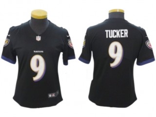 Women Baltimore Ravens #9 Justin Tucker Black Vapor Limited Jersey