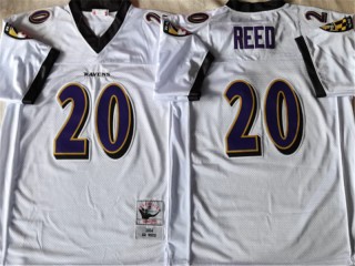 M&N Baltimore Ravens #20 Ed Reed White Legacy Jersey