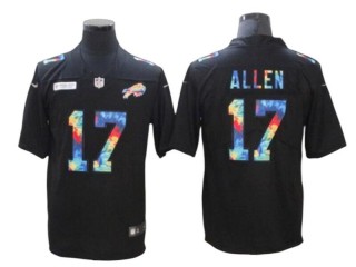 Buffalo Bills #17 Josh Allen Black Rainbow Vapor Limited Jersey