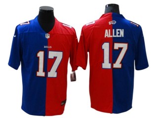 Buffalo Bills #17 Josh Allen Split Blue/Red Vapor Limited Jersey