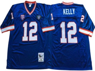 M&N Buffalo Bills #12 Jim Kelly Royal 1994 Throwback Jersey